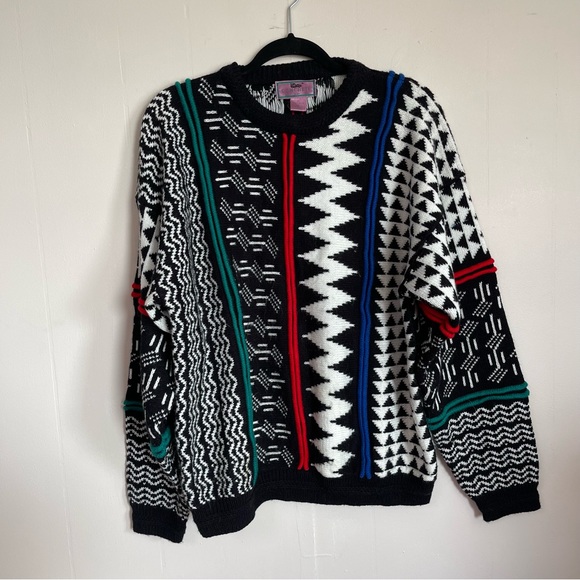 Vintage Concrete Abstract Knit Sweater - Picture 3 of 9